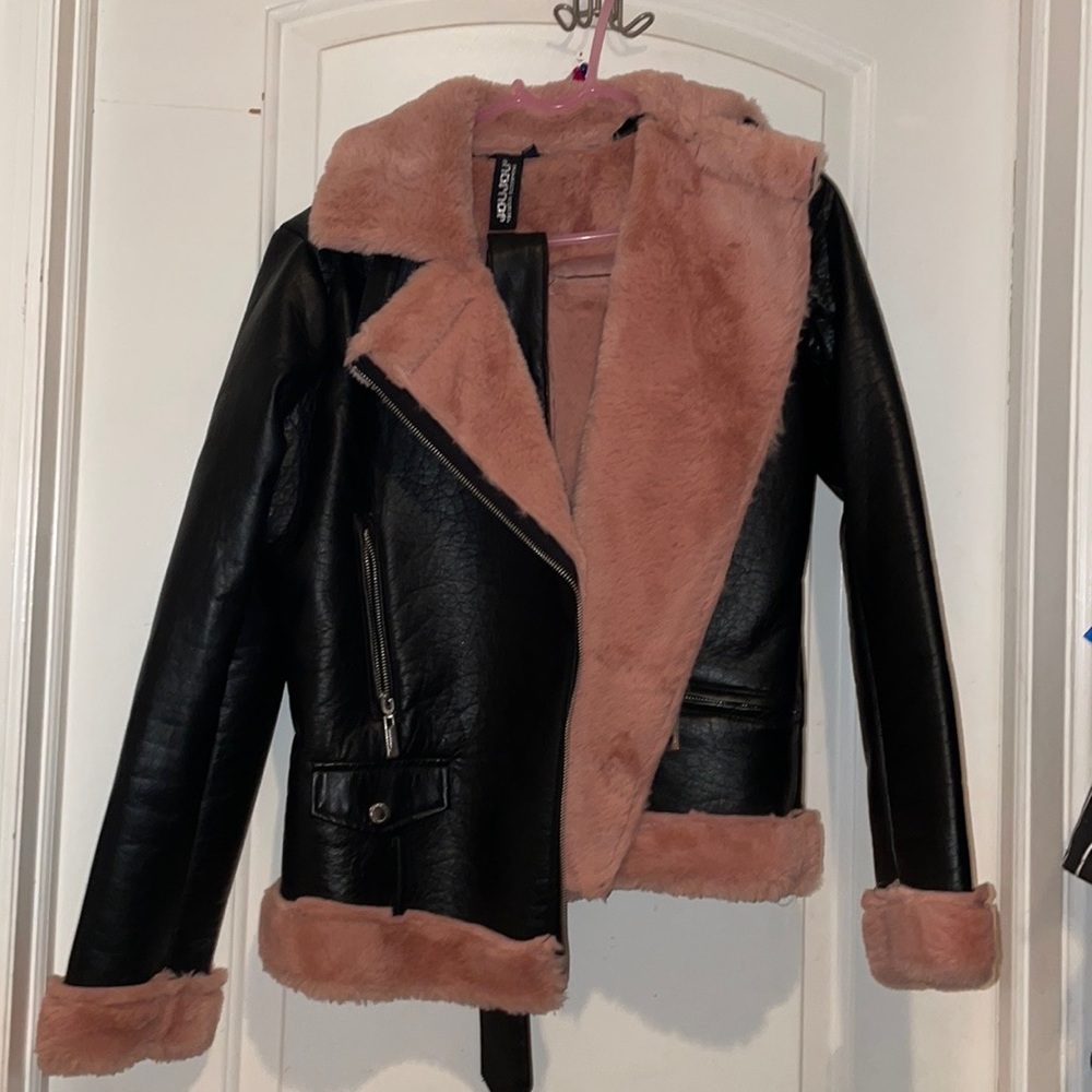 JouJou Leather Faux Fur Jacket